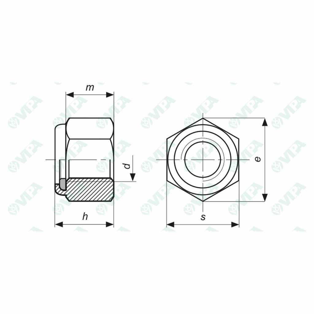 UNI 7473 ISO 10512 DIN 982 Dadi esagonali alti autobloccanti con ...