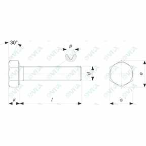 DIN 933, UNI 5739 vis à tête hexagonale totalement filetée