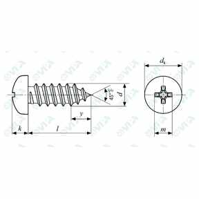 DIN 7981, ISO 7049, UNI 6954 phillips pan head self tapping screws with and without point