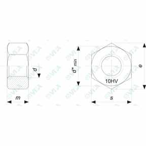 DIN 6915, UNI 5713 sechskant-muttern für den metallbau