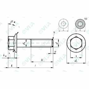 DIN 6921, ISO 1665 vis tête hexagonale à embase lisse ou crantée