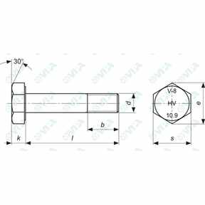 DIN 6914, UNI 5712 hex head screws for steel structures