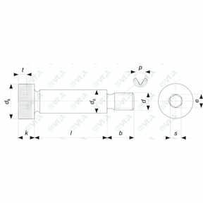 ISO 7379 vis épaulée tête cylindrique à six pans creux tolérance F9