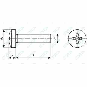 DIN 7985, ISO 7045, UNI 7687 cross recessed pan head screws