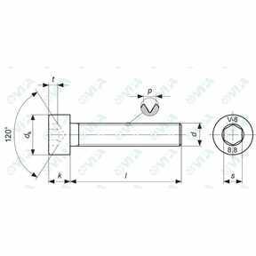 ASME B18.3 Vis à tête cylindrique avec fente hexagonale US Standard