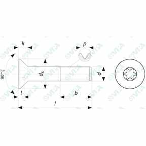 DIN 7991 sim, ISO 14581, UNI 5933 sim hexalobular socket countersunk head screws