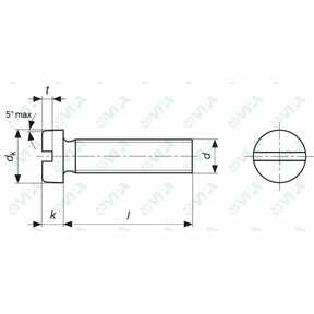 DIN 84, ISO 1207, UNI 6107 Viti a testa cilindrica con intaglio