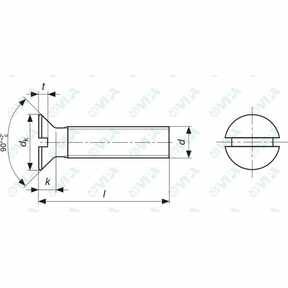 DIN 963, ISO 2009, UNI 6109 slotted countersunk flat head screws