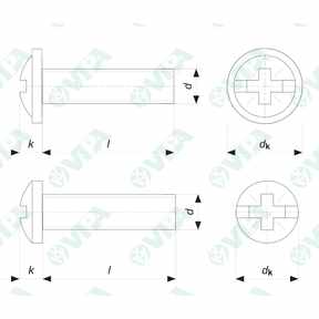 DIN 967 sim tornillos de cabeza ancha redondeada pozi combi con arandela