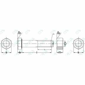 DIN 601, UNI 5727 boulon hexagonal  partiellement fileté grade c pour menuiserie