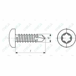 DIN 7504 N sim, ISO 15481 sim, UNI 8118 sim hexalobed pan head drilling screws