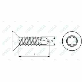 DIN 7504 P simil, ISO 15482 simil, UNI 8119 simil vis autoperçeuse tête fraisée cruciforme