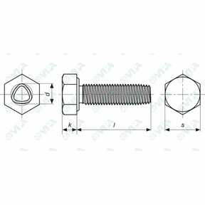 DIN 7500 D, UNI 8110 hex head trilobular screw