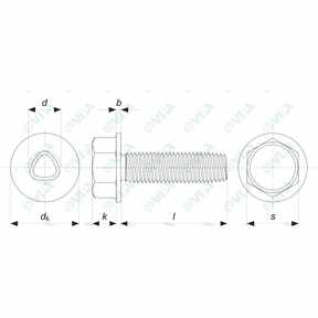 UNI 8111 tornillos autorroscantes trilobulares cabeza hexagonal con valona