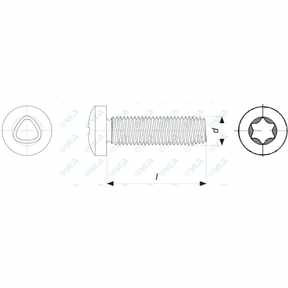 DIN 7500 C sim, UNI 8112 sim cross recessed pan head trilobular screws Hexalobular Drive (allen)