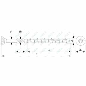  Hexalobular TX socket countersunk flat head screw for wood