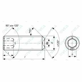 DIN 916, ISO 4029, UNI 5929 cup point hex socket set screws