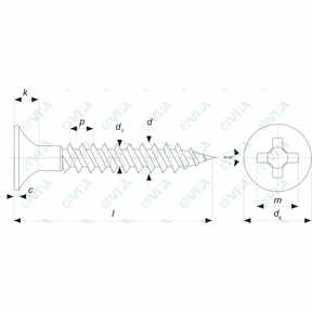  cross recessed flat head drywall screws