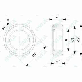  slotted round locking nuts for hook spanner type gn