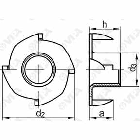 DIN 1624 t nuts with prongs