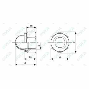 DIN 986 tuercas hexagonales autoblocantes ciegas con sombrerete en nylon