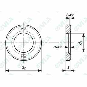 DIN 6916, ISO 7416, UNI 5714 arandelas planas estructurales en alta resistencia hv