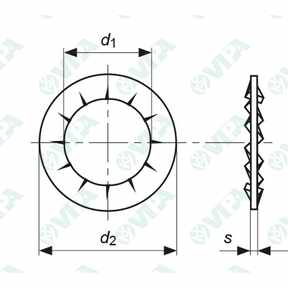 DIN 6798 J, UNI 8842 J arandelas dentadas