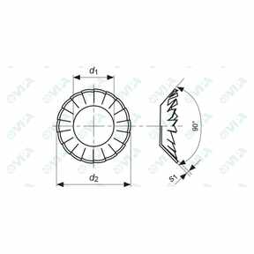 DIN 6798 V, UNI 8842 V countersunk toothed washers