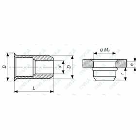  Steel reduced head rivet nuts FTR