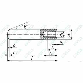 DIN 7979 D, ISO 8735, UNI 6364 B tempered dowel pins with internal thread