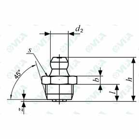 DIN 71412 A, UNI 7663 A schmiernippel gerade 180°