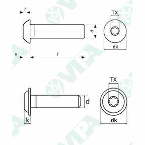 ISO 7380 sim Viti a testa bombata con cava esalobata (TX) con e senza flangia