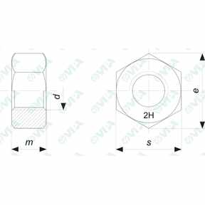 ANSI B18.2.2 Dadi esagonali alti  ASTM A194 2H