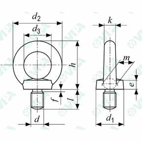 DIN 580, UNI 2947 lifting eye bolts