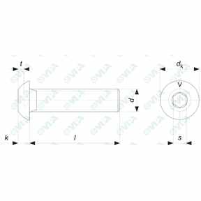 ISO 7380 / 1 vis à tête cylindrique bombée six pans creux