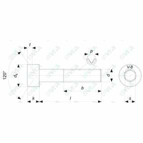 DIN 912, ISO 12474, UNI 5932 vis à tête cylindrique à six pans creux pas fin