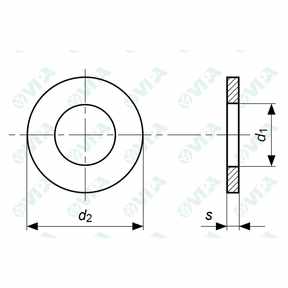 DIN 125 A, ISO 7089, UNI 6592 rondelle plate sans chanfrein