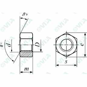 ISO 4033, UNI 5587 tuercas hexagonales altas