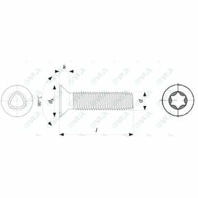 DIN 7500 M sim, UNI 8113 sim cross recessed countersunk flat head trilobular screws