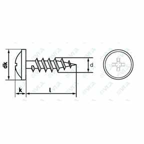 DIN 968 phillips truss head tapping with collar