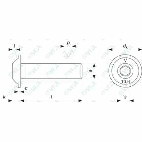 ISO 7380 / 2 vis à tête cylindrique bombée six pans creux