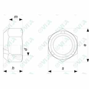 DIN 980 V, ISO 7042/10513 sechskantmuttern mit klemmteil metall