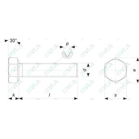 DIN 933, UNI 5739 vis à tête hexagonale totalement filetée