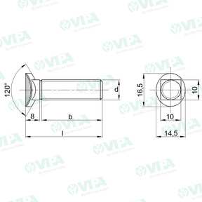  Boulon tête ovale pour charrue