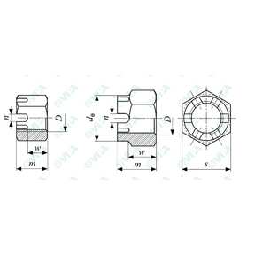 DIN 935, ISO 7035, UNI 5593 tuercas hexagonales almenadas altas