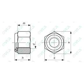 DIN 982, ISO 10512, UNI 7473 tuercas hexagonales autoblocantes altas con inserto en nylon  paso fino