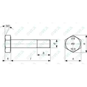 DIN 6914, UNI 5712 tornillos de cabeza hexagonal para estructuras metálicas