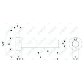 DIN 7984, UNI 9327 vis tête cylindrique à six pans creux avec tête basse