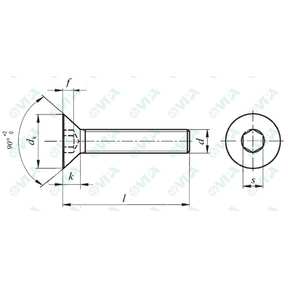  Hex socket countersunk flat head screws US standard