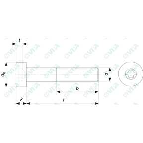 DIN 7984 sim, ISO 14580, UNI 9327 sim Torxschrauben mit Zylinderkopf niedrige form 